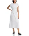 Frame The Nipped Organic Cotton Jersey Midi Dress In White