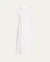 Frame The Nipped Organic Cotton Jersey Midi Dress In White