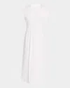 Frame The Nipped Organic Cotton Jersey Midi Dress In White