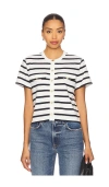Frame The Jersey Striped Top In Cream Multi