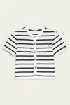 Frame The Jersey Striped Top In Cream Multi In White