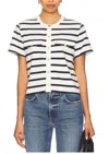 Frame The Jersey Striped Top In Cream Multi In Multi