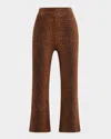 Frame The Jetset Crop Mini Boot Leopard Pants In Leopard