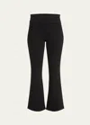 Frame Le Bardot Jetset High-rise Flared Jeans In Sheen Noir