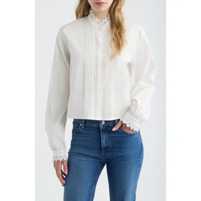 Frame The Keepsake Lace & Pintuck Shirt In White