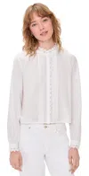 Frame The Keepsake Pintuck Blouse White In White