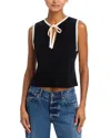 Frame The Keyhole Tie Tank Top In Black