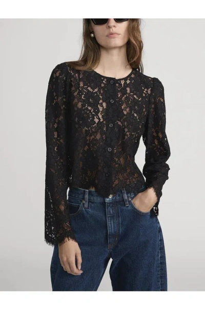 Frame The Lace Blouse In Black