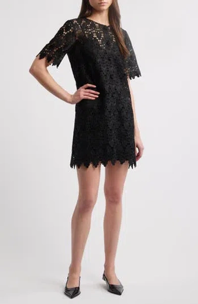 Frame The Lace Button Front Dress In Black