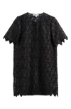 Frame The Lace Button Front Top In Black