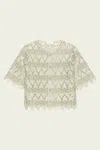 Frame The Lace Button Up Shirt In Soft Mint