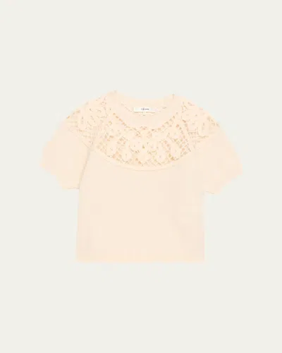 Frame The Lace Gathered Sweater In Neutral