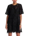 Frame The Lace Button Front Top In Black