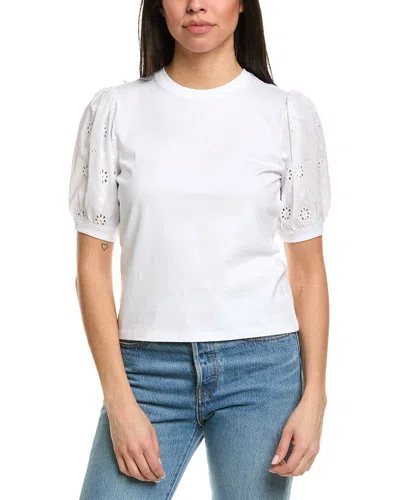 Frame The Lace Sleeve Shirt In White