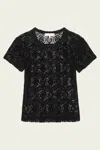 Frame The Lace Tee In Black In Black