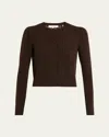 Frame The Ladder Pointelle Cashmere Cardigan In Brown