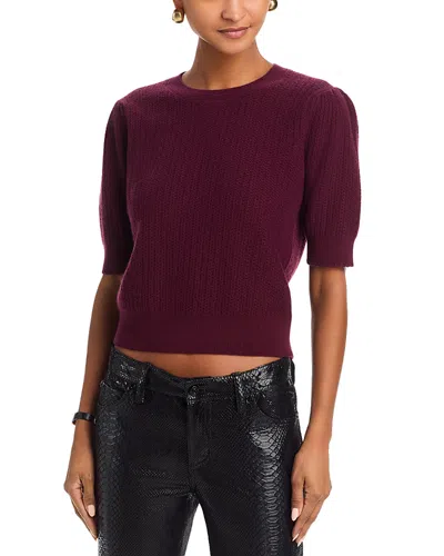 Frame The Ladder Pointelle Cashmere Sweater In Burgundy