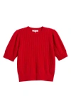 Frame The Ladder Pointelle Short Sleeve Cashmere Sweater In Brown