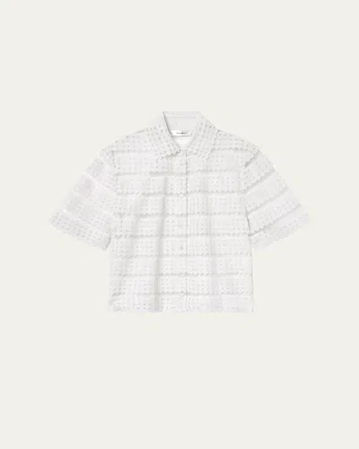 Frame The Lattice Crochet Blouse In White