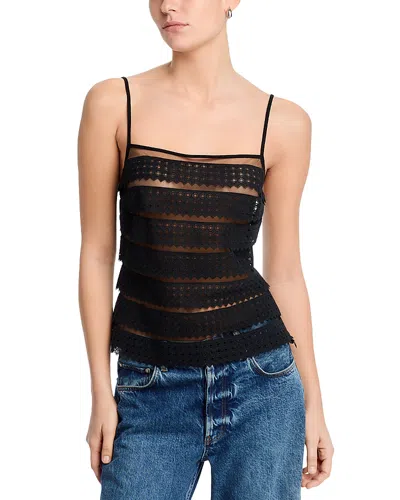 Frame The Lattice Crochet Cami In Black