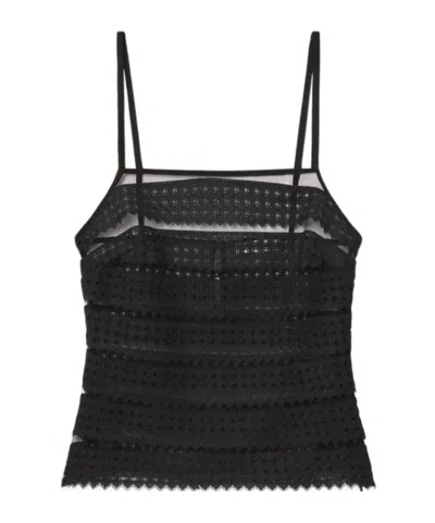 Frame The Lattice Crochet Cami In Black
