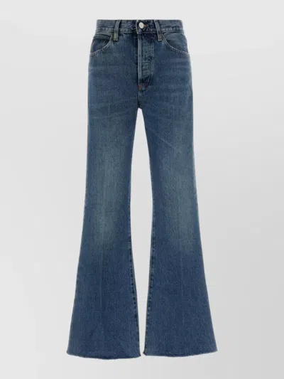 Frame The Lax Denim Flared Jeans Trousers In Blue