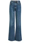 Frame The Lax Distressed Flared-leg Denim Jeans In Blue