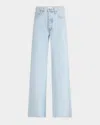 Frame The Lax Frayed High Waist Flare Jeans In Wisp Raw Fray