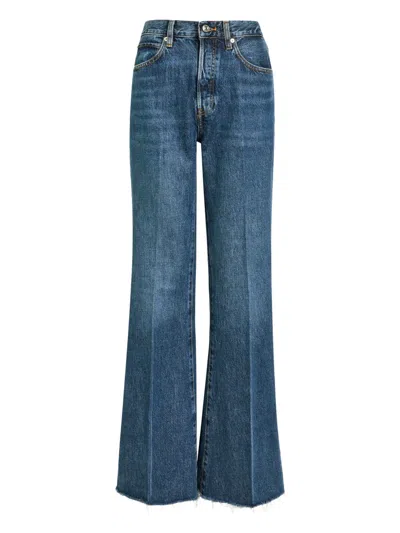 Frame The Lax Distressed Flared-leg Denim Jeans In Blue