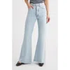 Frame The Lax Frayed High Waist Flare Jeans In Gray