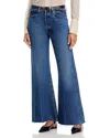Frame The Lax High Rise Flare Jeans In Antidote Raw Fray In Blue
