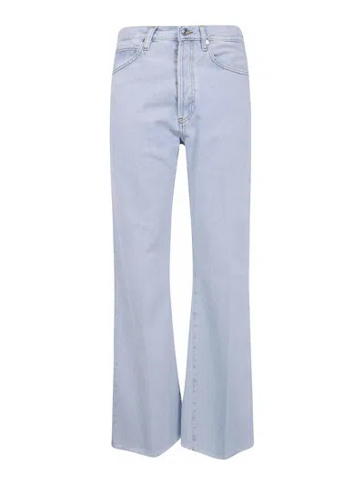 Frame The Lax High Rise Wide Leg Flare Jeans In Blue