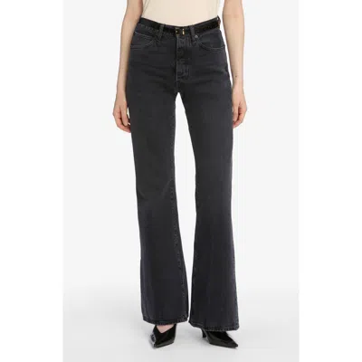 Frame The Lax High Waist Flare Jeans In Black