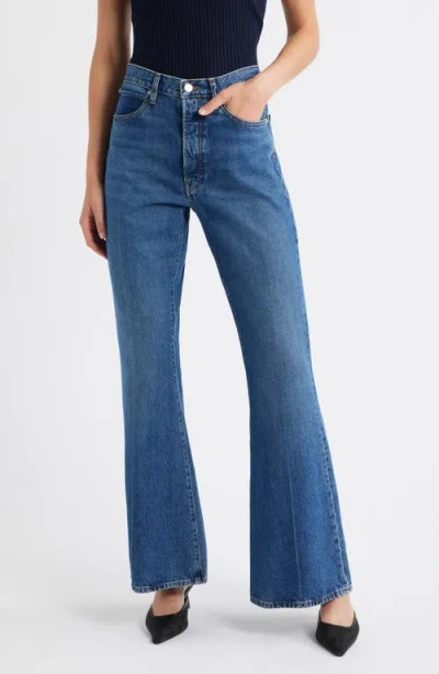Frame The Lax High Waist Flare Jeans In Blue