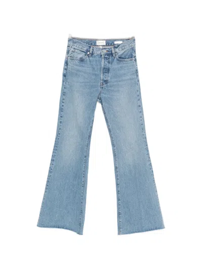 Frame Le Easy Flare Hoch Sitzende Schlagjeans In Hellblauer Denim