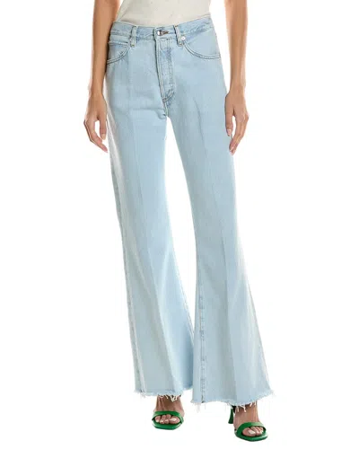 Frame The Lax Wisp Raw Fray Flare Jean In Blue