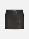 Frame The Leather Belted Mini Skirt In Black