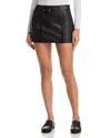 Frame The Leather Belted Mini Skirt In Black