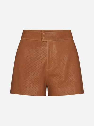 Frame The Leather Boy Shorts In Animal Print