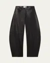 Frame The Leather Bubble Jeans In Black