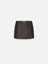 Frame The Leather Cargo Mini Skirt In Brown