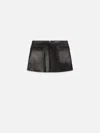 Frame The Leather Cargo Skirt In Black
