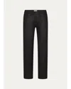 Frame The Leather Mid Rise Ankle Cigarette Jeans In Black In Black