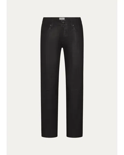Frame The Leather Cigarette Pants In Black