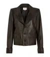 Frame The Leather Cuffed Jacket In Brown