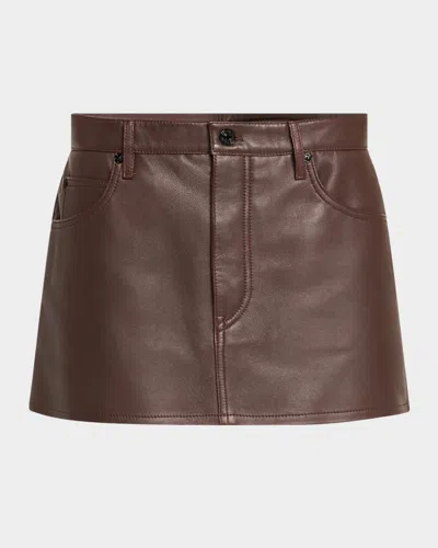 FRAME THE LEATHER MINI SKIRT