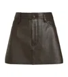 Frame The Leather Miniskirt In Brown