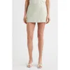 Frame The Leather Mini Skirt In Green