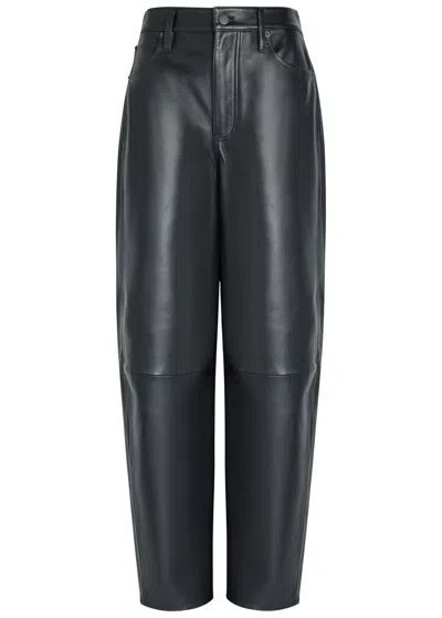 FRAME FRAME THE LEATHER NEAT BARREL-LEG LEATHER TROUSERS