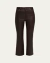 Frame The Leather Reboot Crop Jeans In Brown
